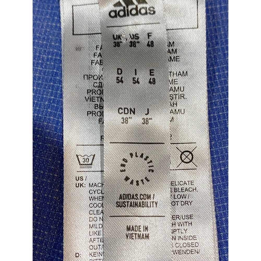 Adidas Golf Shorts Mens 38 Blue Cross Hatch Stretch Performance HR9055 - Picture 6 of 11